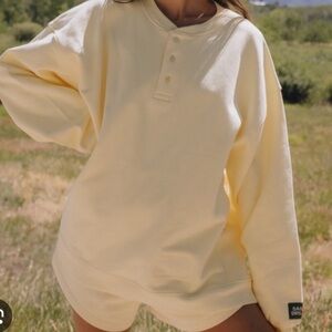 Heart colored Henley button daily drills sweatshirt